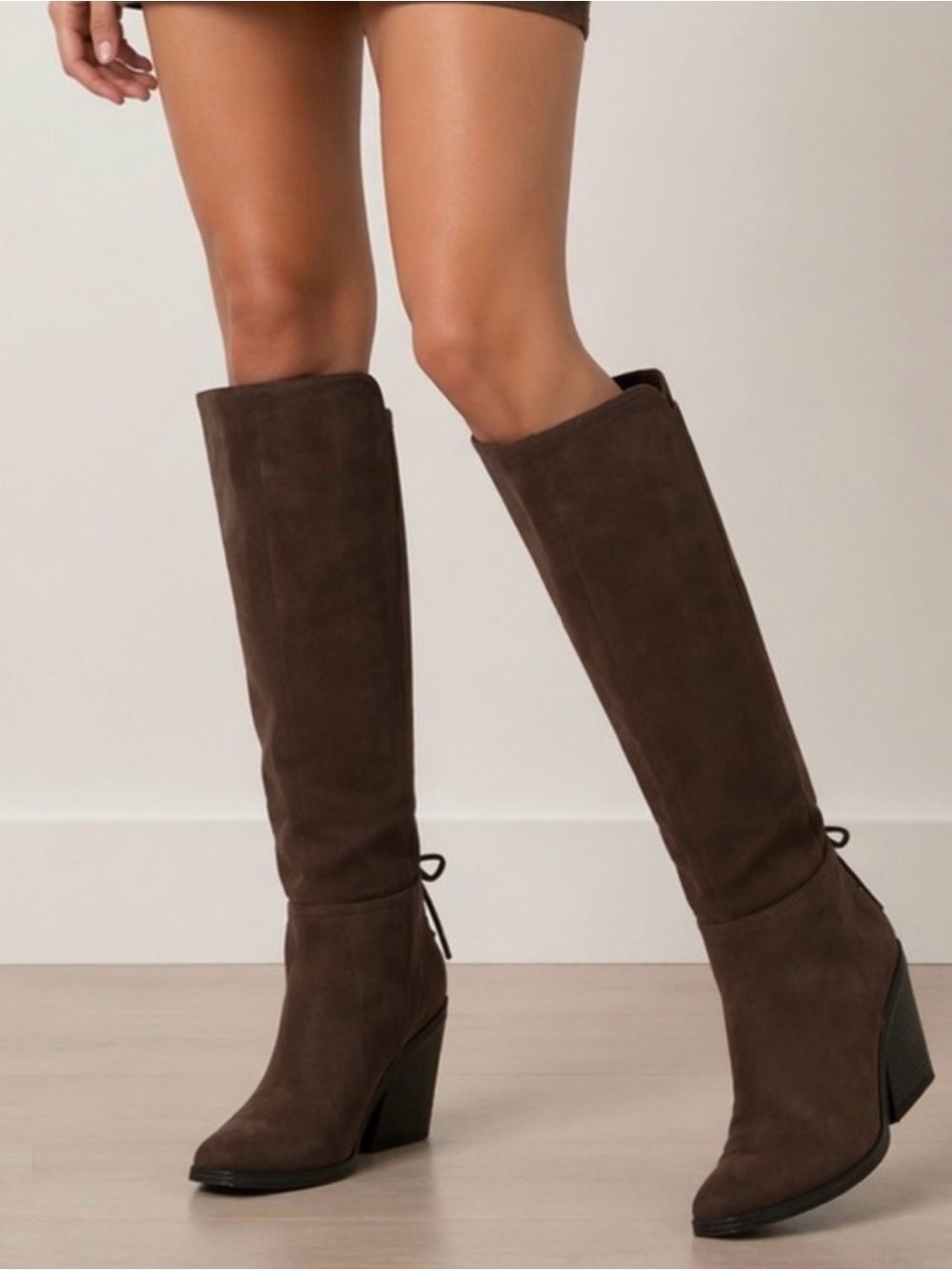 Lucky Brand Brown Knee-High Wedge Boots